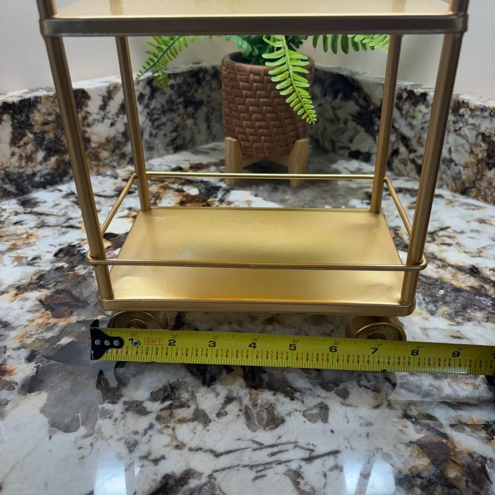 Gold Miniature Bar Cart
